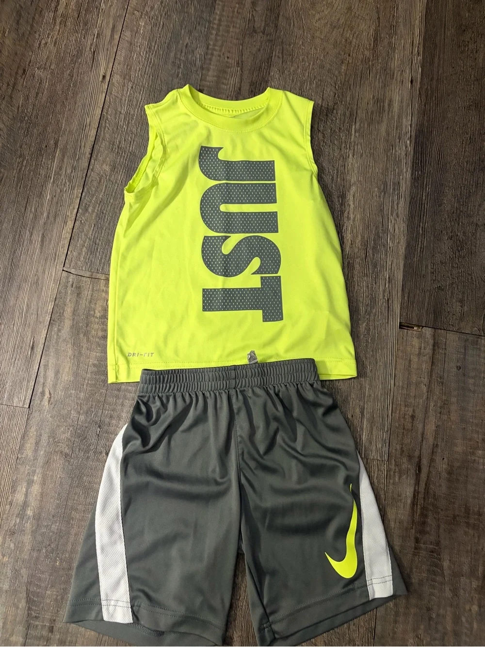 Nike Neon Yellow Performance Tank Top with Gray Graphic